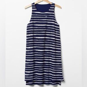 Gap Double Layer Navy Blue & White Swing Dress